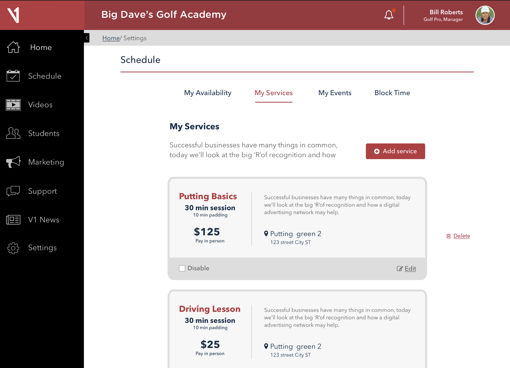 Image of V1 Account Portal