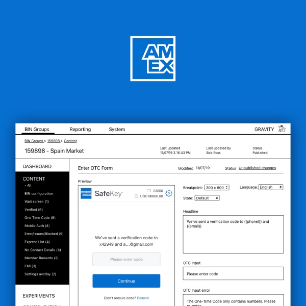 Amex Authentication CX Admin Tool