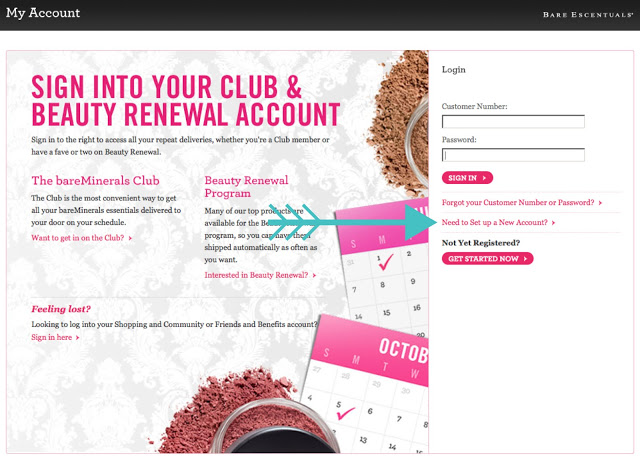 Image of Bare Minerals login